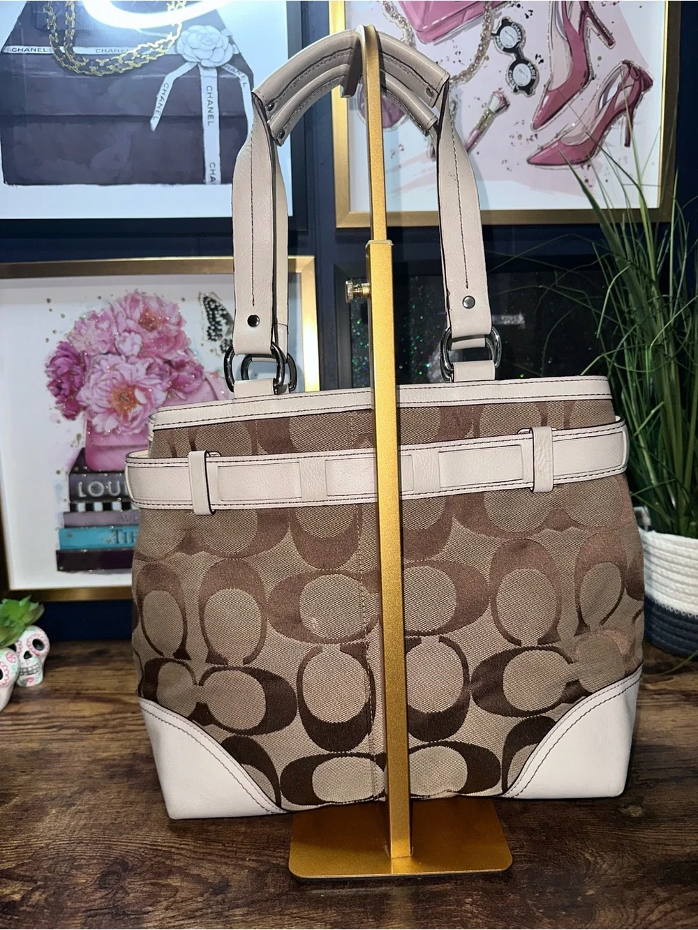 Coach Hamptons Signature Patchwork Python Stripe Tote (2006)